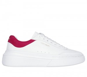 Women Skechers Cordova Classic Lace Up Shoes White / Fuchsia USA | 2153-SQCFE