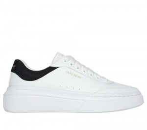 Women Skechers Cordova Classic Lace Up Shoes White / Black USA | 6701-KMCAF