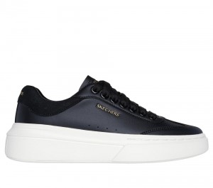 Women Skechers Cordova Classic Lace Up Shoes Black USA | 8132-IJGVU