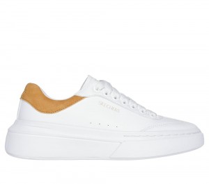 Women Skechers Cordova Classic Sneakers White / Tan USA | 9308-SLRYT