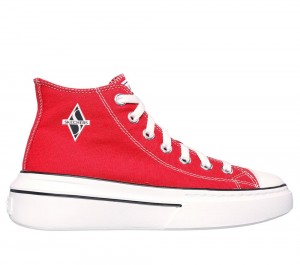 Women Skechers Cordova Classic - Top Tier Canvas Shoes Red / White USA | 6403-TGSIJ