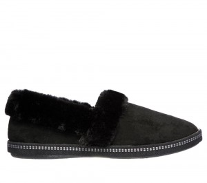 Women Skechers Cozy Campfire - Team Toasty Flat Shoes Black USA | 4985-OMHKX