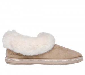 Women Skechers Cozy Campfire - Winter Nights Slip On Shoes Sand Khaki USA | 4321-KCIXH