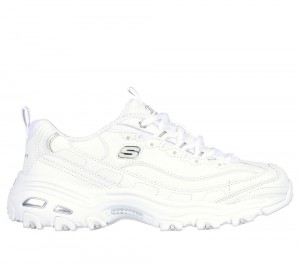 Women Skechers D'Lites - Fresh Start Sneakers White / Silver USA | 8750-EZPYK