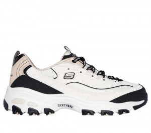 Women Skechers D'Lites - Retro Rewind Sneakers Natural / Black USA | 2760-UVHSC