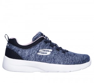 Women Skechers Dynamight 2.0 - In a Flash Slip On Shoes Navy / Pink USA | 2641-PBTXF