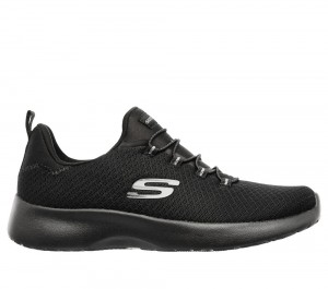 Women Skechers Dynamight Slip On Shoes Black USA | 2714-WOGFQ