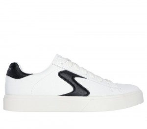 Women Skechers Eden LX - Beaming Glory Lace Up Shoes White / Black USA | 9365-MQCVP