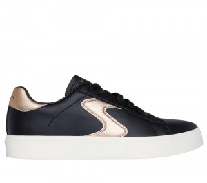 Women Skechers Eden LX - Beaming Glory Sneakers Black / Rose Gold USA | 1489-OJVMT