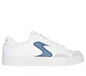 Women Skechers Eden LX - Slick Talk Lace Up Shoes White / Navy USA | 5642-FJEAP