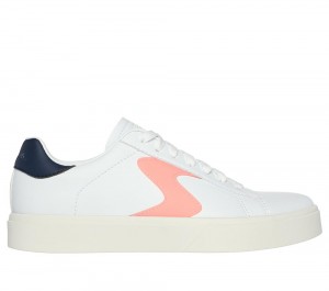 Women Skechers Eden LX - Top Grade Lace Up Shoes White / Navy USA | 7521-GMPDK