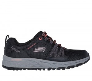 Women Skechers Escape Plan - Endless Pursuit Lace Up Shoes Black / Hot Pink USA | 6548-KQSOM