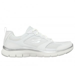 Women Skechers Flex Appeal 4.0 - Active Flow Lace Up Shoes White USA | 4571-FOTQA