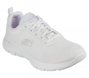 Women Skechers Flex Appeal 4.0 - Brilliant View Lace Up Shoes White USA | 6015-AWOZC