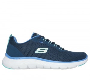 Women Skechers Flex Appeal 5.0 Lace Up Shoes Navy / Blue USA | 5043-UITVJ
