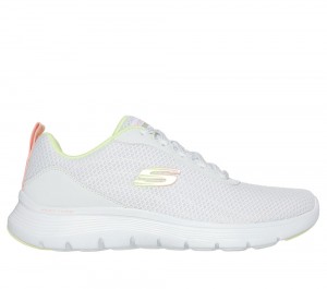 Women Skechers Flex Appeal 5.0 - New Thrive Sneakers White / Multicolor USA | 6840-WNKEG