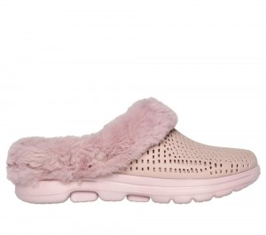 Women Skechers Foamies: GO WALK 5 Lined - Cozy Embrace Slip On Shoes Mauve Purple USA | 9682-YJWOR