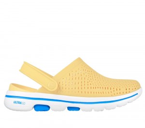 Women Skechers Foamies: GOwalk 5 - Astonished Sandals Yellow USA | 3760-WVLTI