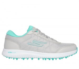 Women Skechers GO GOLF Max - Fairway 4 Lace Up Shoes Grey / Turquoise USA | 0397-CUBVO