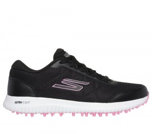 Women Skechers GO GOLF Max - Fairway 4 Lace Up Shoes Black / Pink USA | 3507-TAZXD