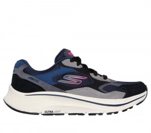 Women Skechers GO RUN Consistent 2.0 - Retro Stride Lace Up Shoes Navy / Black USA | 2417-OIRFX