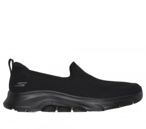 Women Skechers GO WALK 7 - Ivy Slip On Shoes Black USA | 8109-YHBIF
