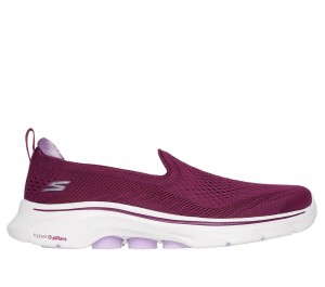 Women Skechers GO WALK 7 - Vina Slip On Shoes Plum Purple USA | 3548-AXDSN