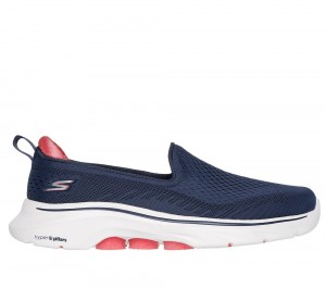 Women Skechers GO WALK 7 - Vina Slip On Shoes Navy / Coral USA | 2847-AZWJY