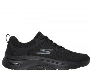 Women Skechers GO WALK Arch Fit 2.0 - Balin Lace Up Shoes Black USA | 1976-NZXDP
