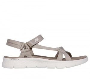 Women Skechers GO WALK Flex Sandal - Sublime Sandals Taupe Brown USA | 2581-DBKHF