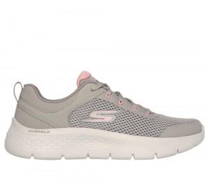 Women Skechers GO WALK Flex - Caley Sneakers Taupe / Pink USA | 1658-XPYQF