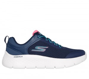 Women Skechers GO WALK Flex - Caley Sneakers Navy / Coral USA | 4058-RZSIC
