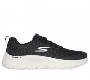 Women Skechers GO WALK Flex - Kali Lace Up Shoes Black / Lavender USA | 6301-MOLDU
