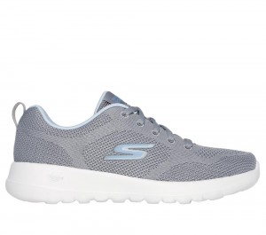 Women Skechers GO WALK Joy - Violet Sneakers Grey / Blue USA | 1634-UFZMH