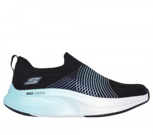 Women Skechers GO WALK Max Walker - Sally Slip On Shoes Black / Aqua USA | 0519-RHKDS