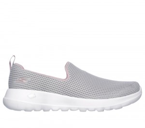 Women Skechers GOwalk Joy - Centerpiece Slip On Shoes Light Grey / Pink USA | 1063-PLYKX