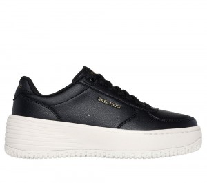 Women Skechers Grand 92 - Be Lifted Lace Up Shoes Black USA | 7190-QRIWJ