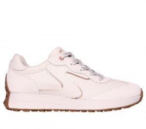 Women Skechers Gusto Lace Up Shoes Off White USA | 7156-ZKICL