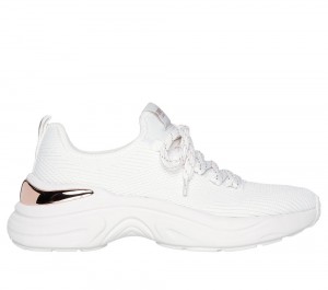 Women Skechers Hazel - Pretty Knitty Sneakers White USA | 1857-DFZBM