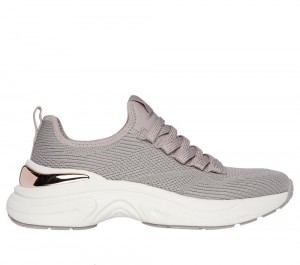Women Skechers Hazel - Pretty Knitty Sneakers Taupe Brown USA | 4079-PALXN