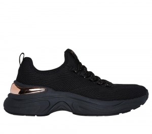Women Skechers Hazel - Pretty Knitty Sneakers Black USA | 9475-VTOMK