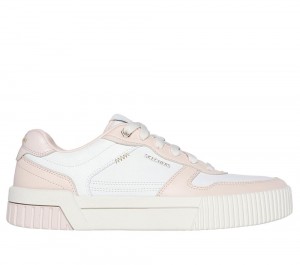 Women Skechers Jade - Best In Class Lace Up Shoes White / Pink USA | 1842-FHENG