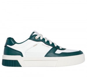 Women Skechers Jade - Best In Class Lace Up Shoes White / Green USA | 0925-DFIBV