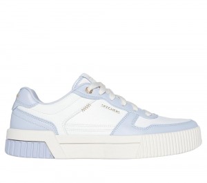 Women Skechers Jade - Best In Class Lace Up Shoes White / Blue USA | 1438-DIMJK