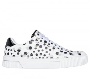 Women Skechers Jade - On The Dot Lace Up Shoes White / Black USA | 7215-ECUBH