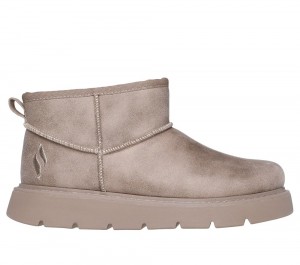 Women Skechers Keepsakes Lite - Snowbird Slip On Shoes Taupe Brown USA | 6592-ZKTPA