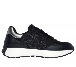 Women Skechers Lingo - Glam Central Sneakers Black USA | 8635-FUNHV