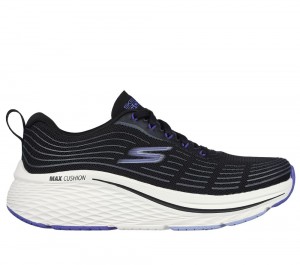 Women Skechers Max Cushioning Elite 2.0 Lace Up Shoes Black / Purple USA | 6921-NHDYP