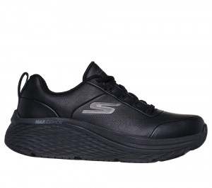 Women Skechers Max Cushioning Elite 2.0 - Enhanced Lace Up Shoes Black USA | 1582-NWPQJ