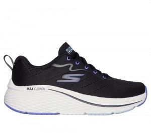 Women Skechers Max Cushioning Elite 2.0 - Levitate Lace Up Shoes Black / Purple USA | 4916-PQZHO